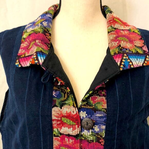 Recycle traditions womens colorful button vest size L - Picture 2 of 9